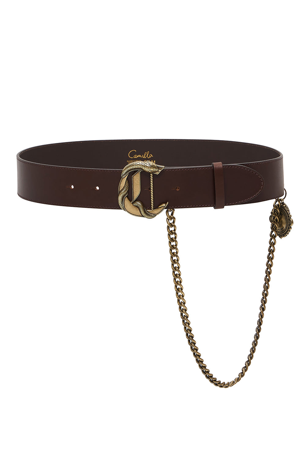 Accesorios CAMILLA C buckle leather belt with chain