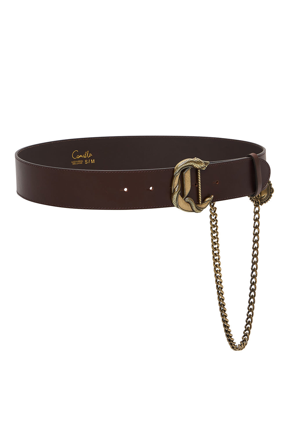 Accesorios CAMILLA C buckle leather belt with chain