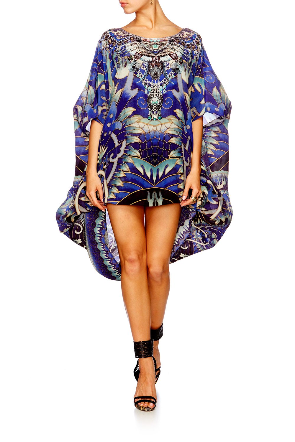 Resortwear-Mujeres CAMILLA Round neck kaftan what's your poison