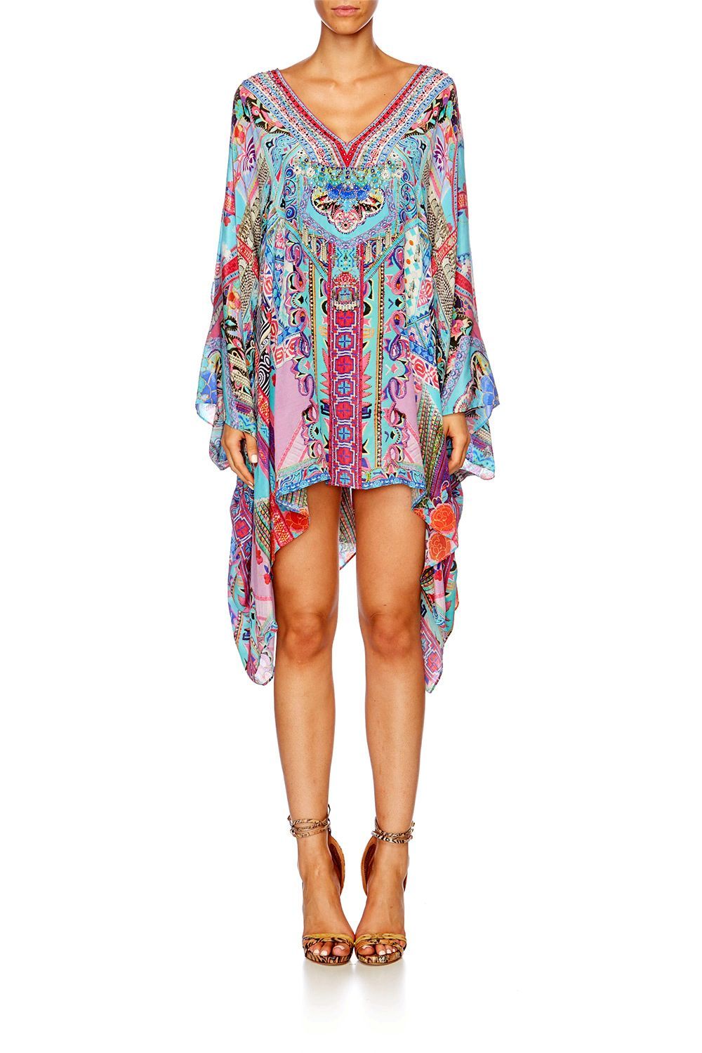 Resortwear-Mujeres CAMILLA Split shoulder short kaftan festival friends