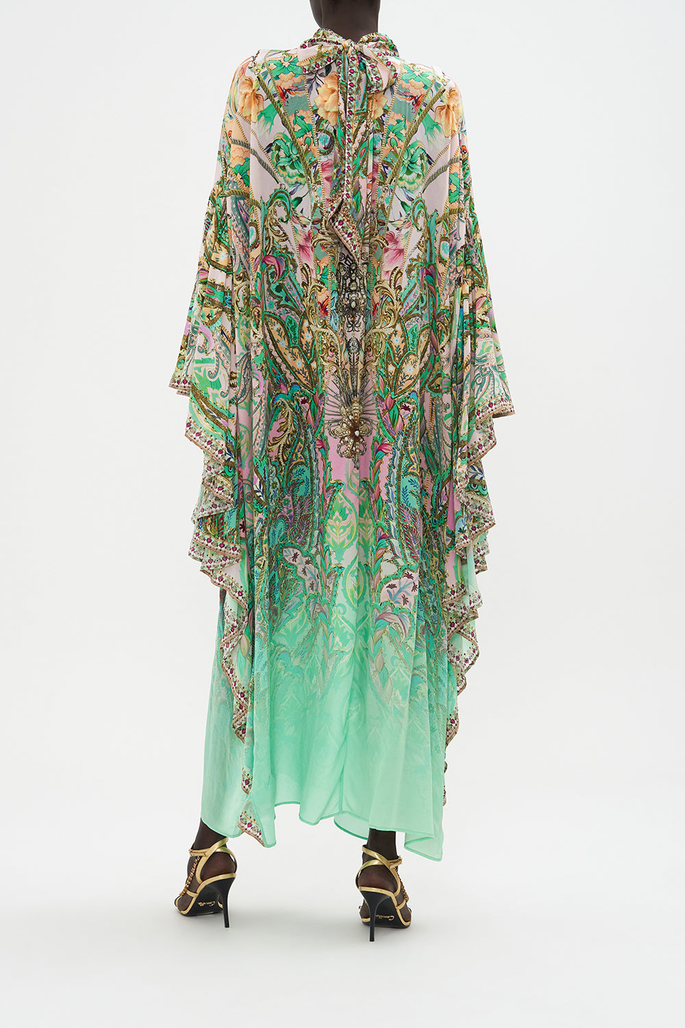 Edición Modesta-Mujeres CAMILLA High neck ruffle kaftan