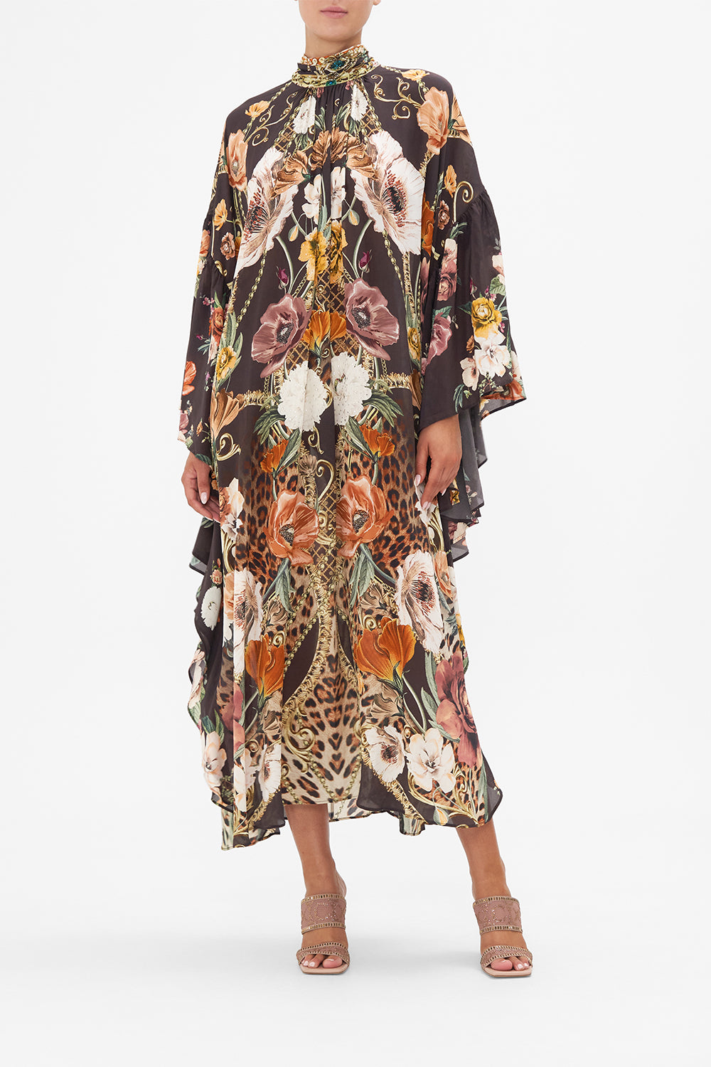 Vestidos CAMILLA High neck ruffle kaftan