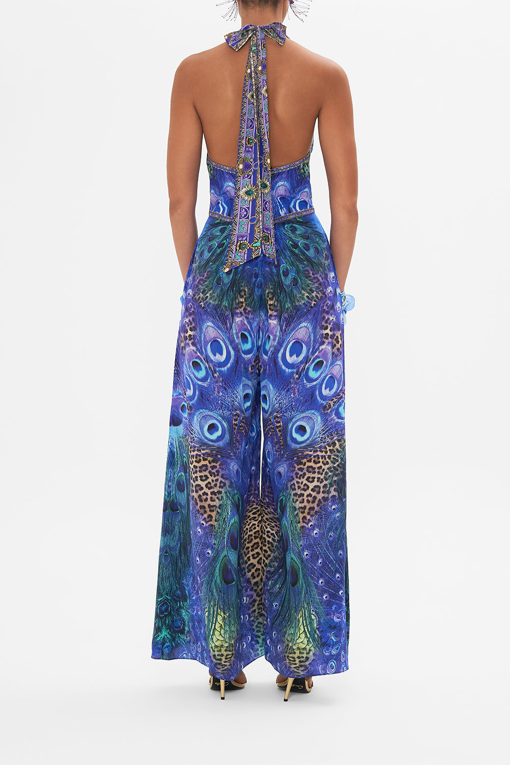 Monos-Mujeres CAMILLA Halterneck jumpsuit with tie neck