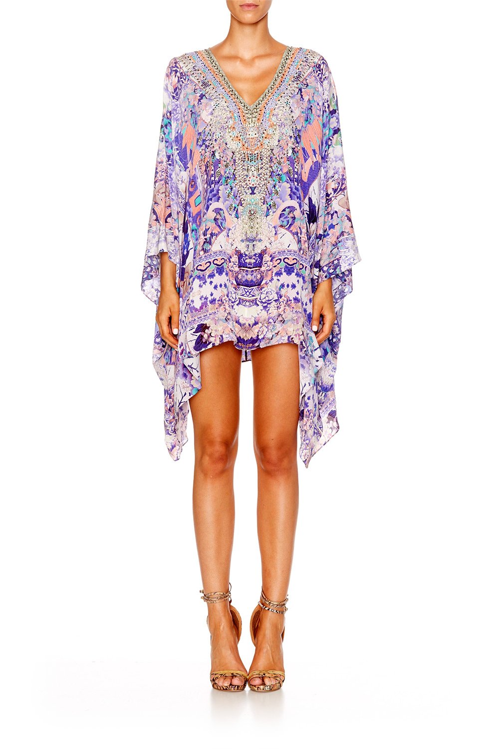 Resortwear-Mujeres CAMILLA Split shoulder short kaftan still life