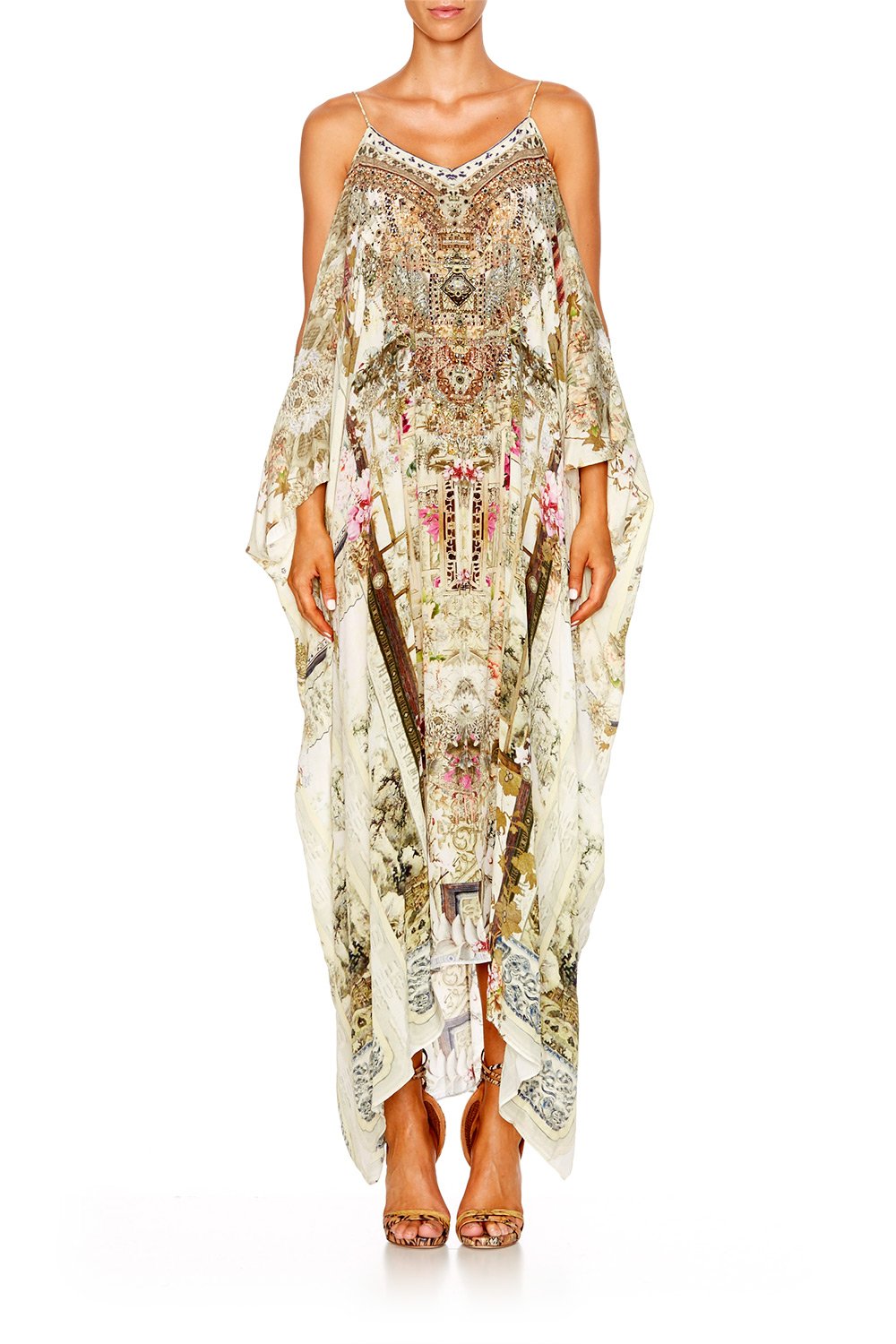 Resortwear-Mujeres CAMILLA Shoestring strap kaftan girl in the garden