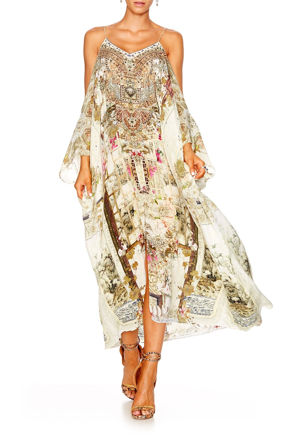 Resortwear-Mujeres CAMILLA Shoestring strap kaftan girl in the garden